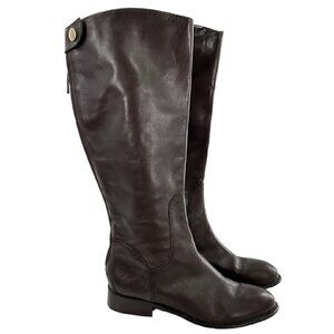 Franco Sarto riding boots 8 Rider chocolate brown leather knee high equestrian